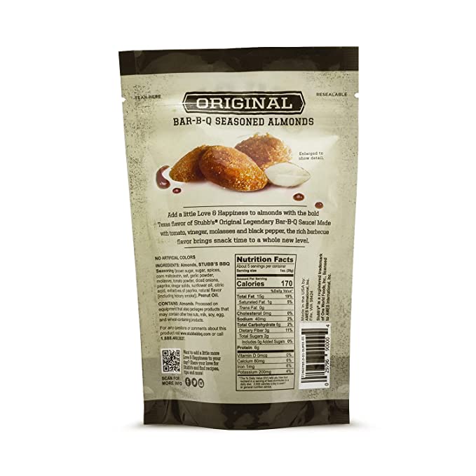 Stubbs: Original Bbq Seasoned Almonds, 5 Oz