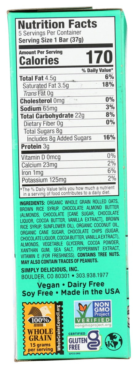 Bobos Oat Bars: Peppermint Brownie Oat Bites 5Ct, 6.5 Oz