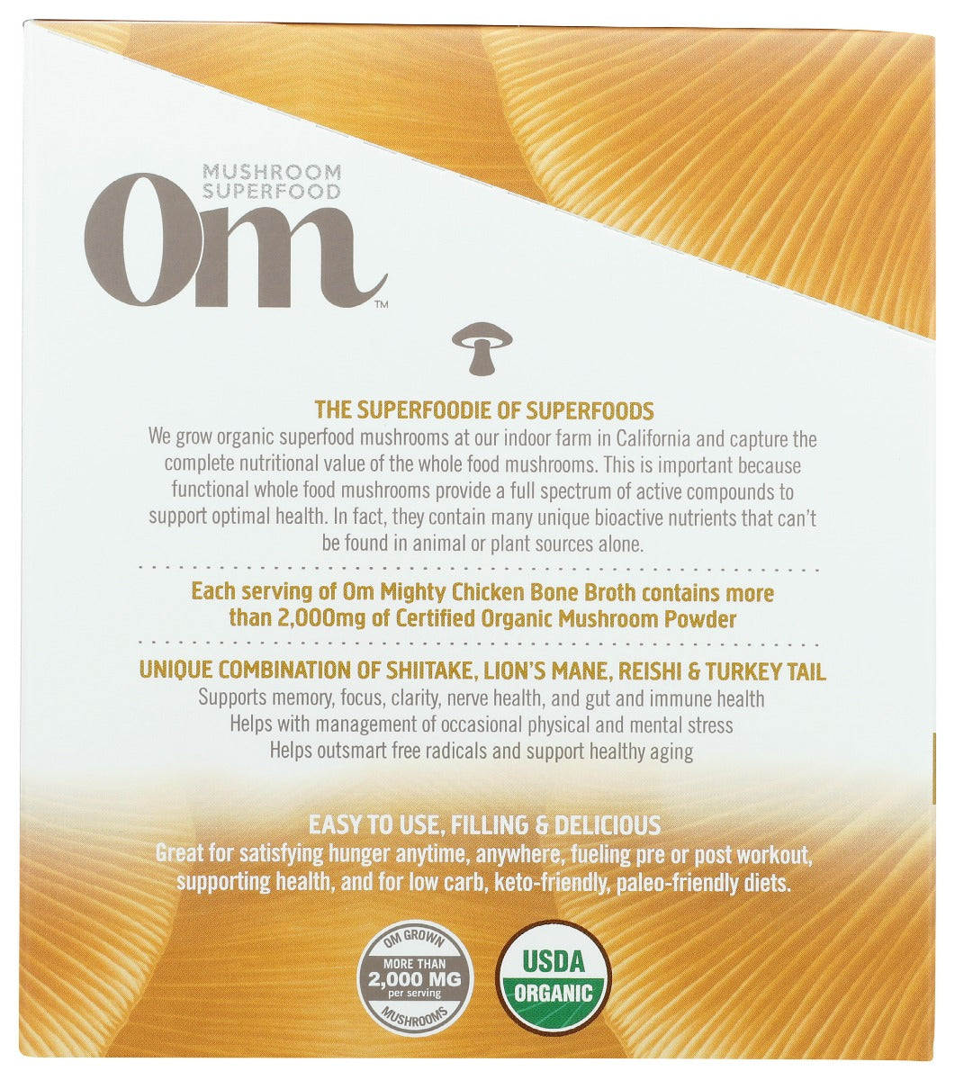 Om Mushrooms: Mighty Chicken Bone Broth Powder, 10 Pk