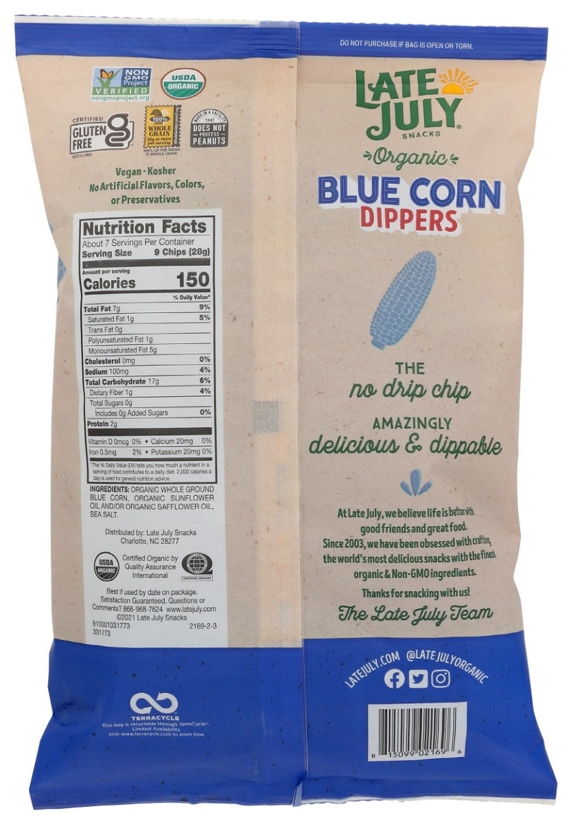 Late July: Blue Corn Dippers Tortilla Chips, 7.4 Oz