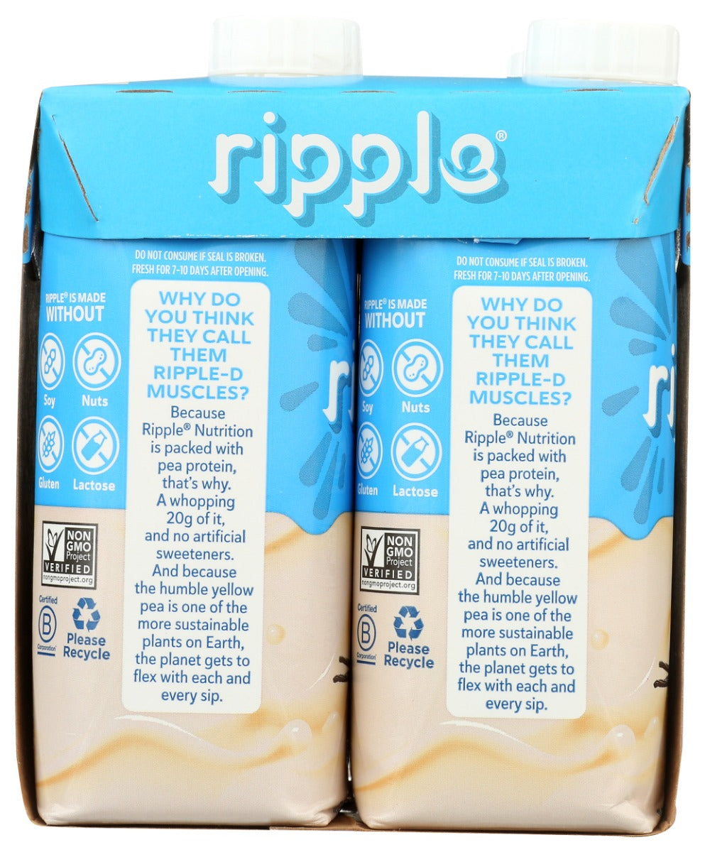 Ripple: Plant Protein Rtd 4Pk Vanilla, 44 Fo