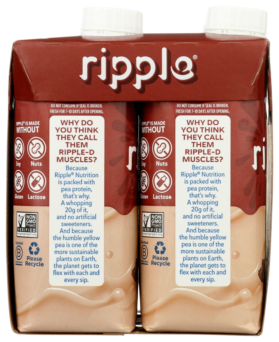 Ripple: Plant Protein Rtd 4Pk Chocolate, 44 Fo