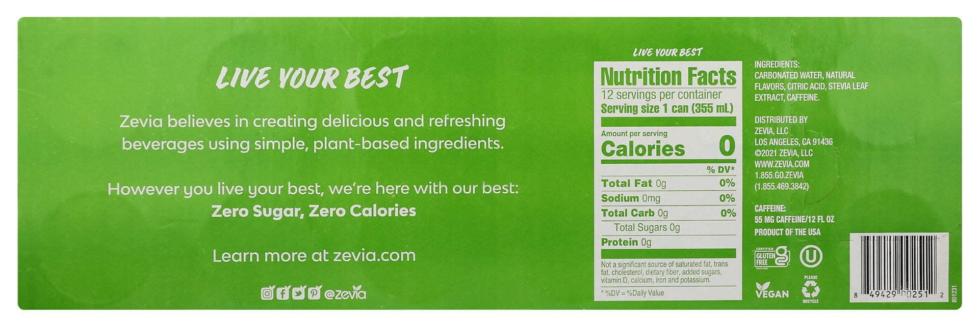 Zevia: Zero Calorie Mountain Zevia Soda, 144 Fo