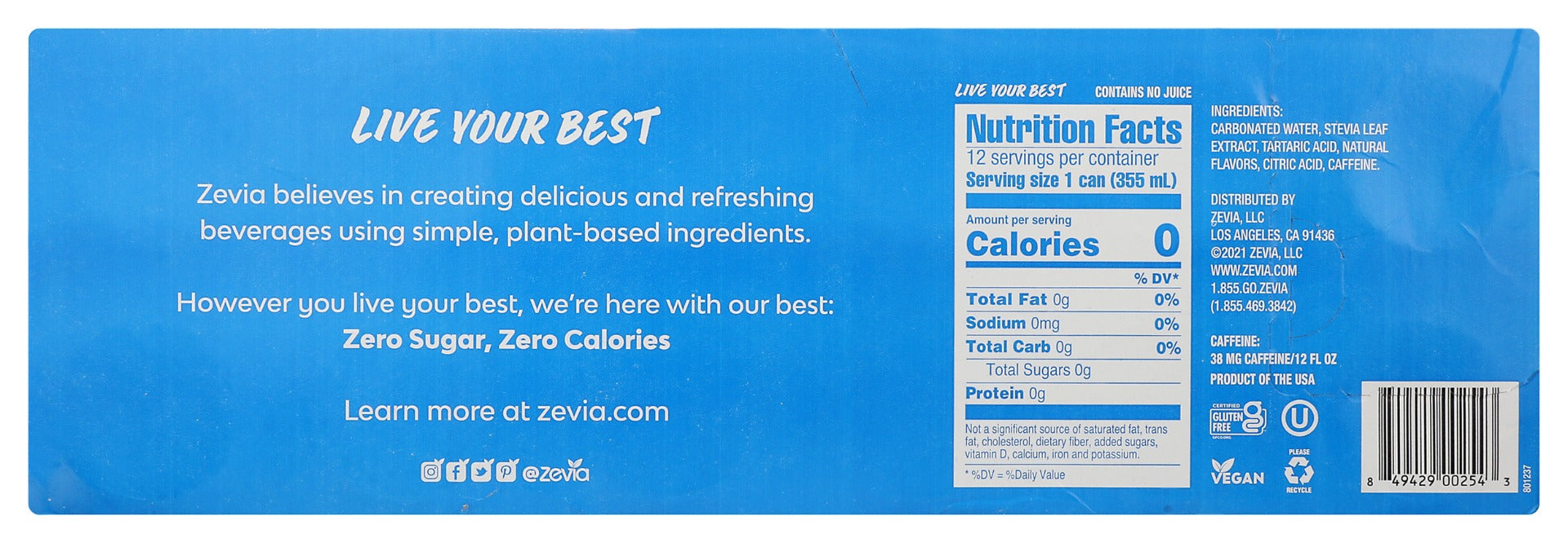 Zevia: Zero Calorie Cherry Cola Soda, 144 Fo