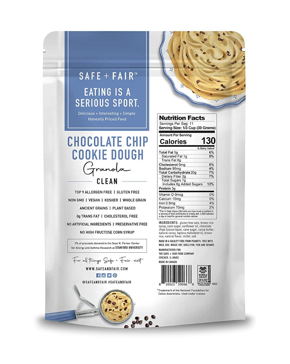 The Safe And Fair Food Co: Chocolate Chip Cookie Dough Granola, 12 Oz