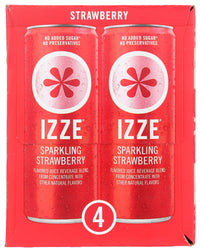 Izze Beverage: Strawberry Sparkling Juice, 33.6 Fo