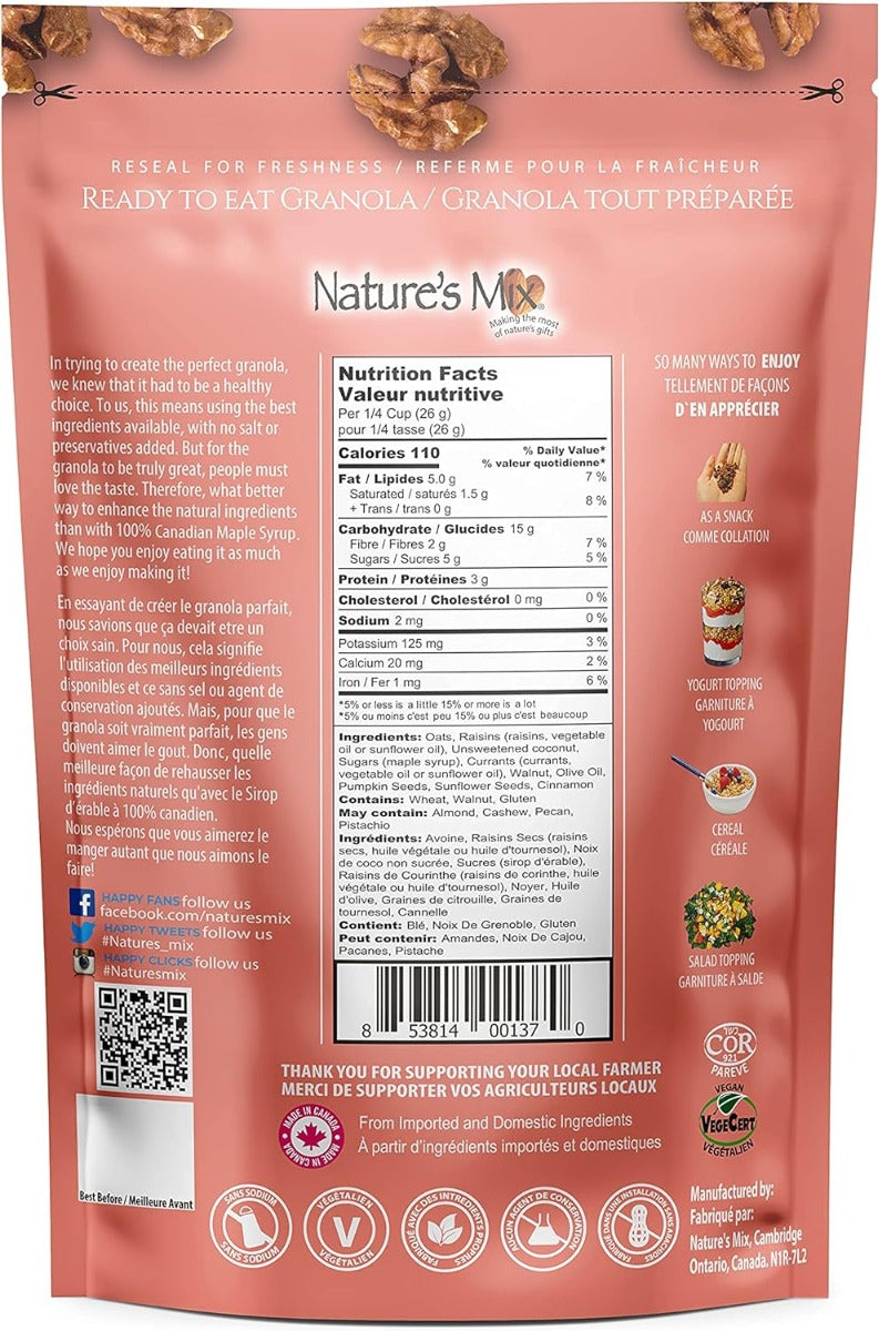 Natures Mix: Granola Maple Walnut, 11 Oz