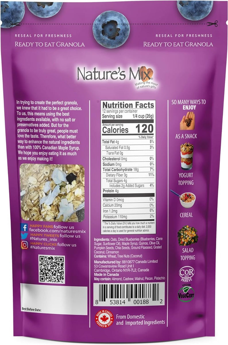 Natures Mix: Granola Superfood With Quinoa And Blueberries, 11 Oz