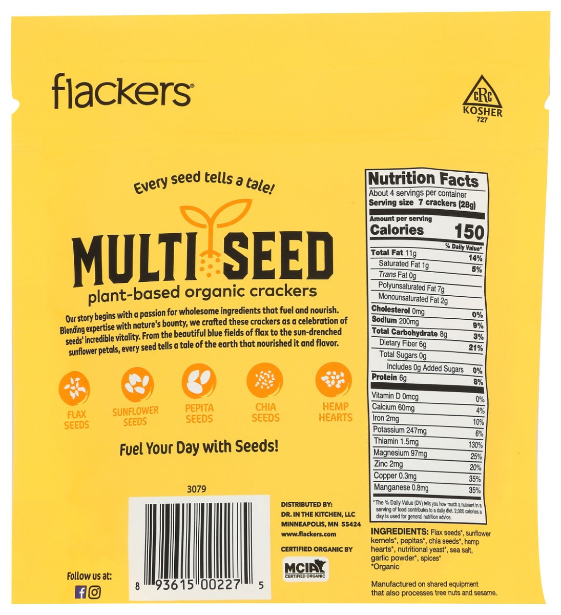 Flackers: Multi Seed Crackers Cheeze-Pleaze, 4 Oz