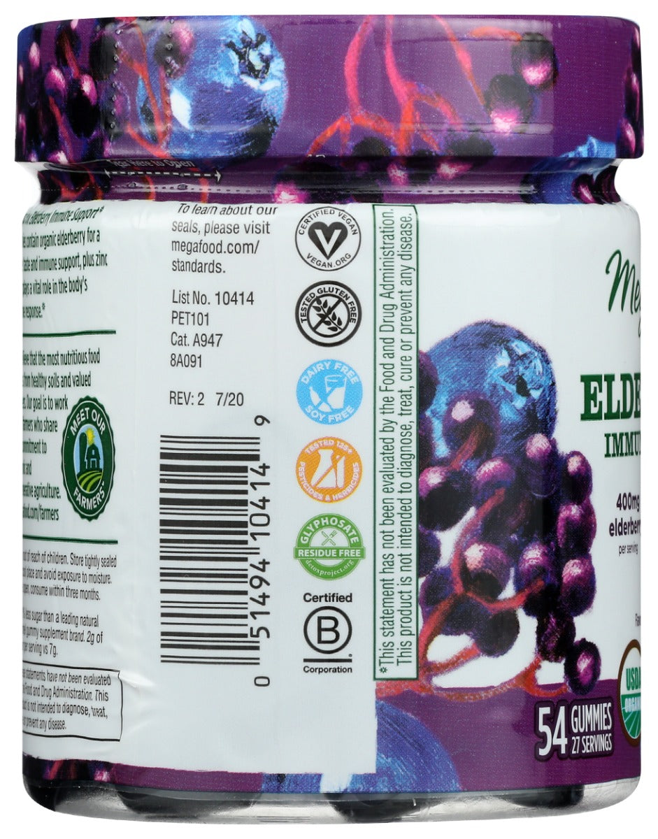 Megafood: Elderberry Immune Support Gummies, 54 Pc