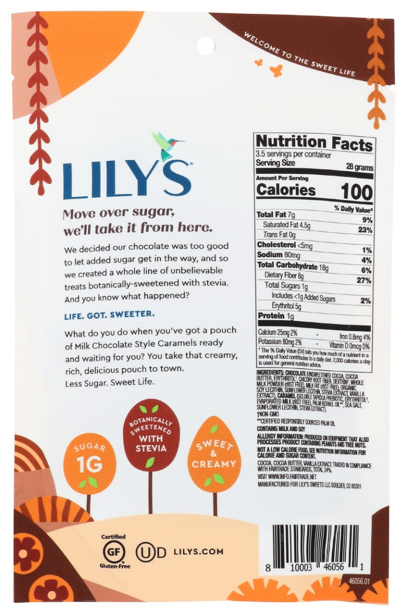 Lilys Sweets: Milk Chocolate Style Covered Caramels, 3.5 Oz