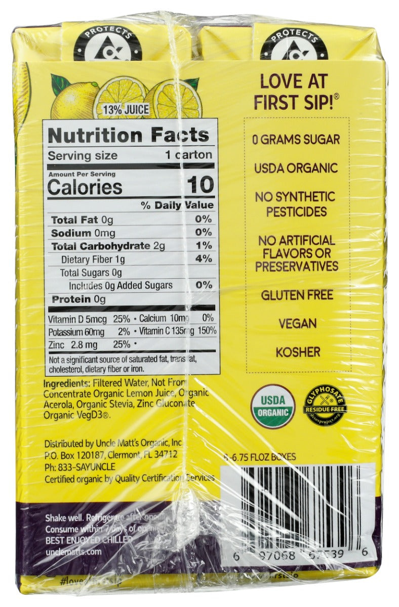 Uncle Matts Organic: No Sugar Added Lemonade Juice Boxes 8Pk, 54 Fo