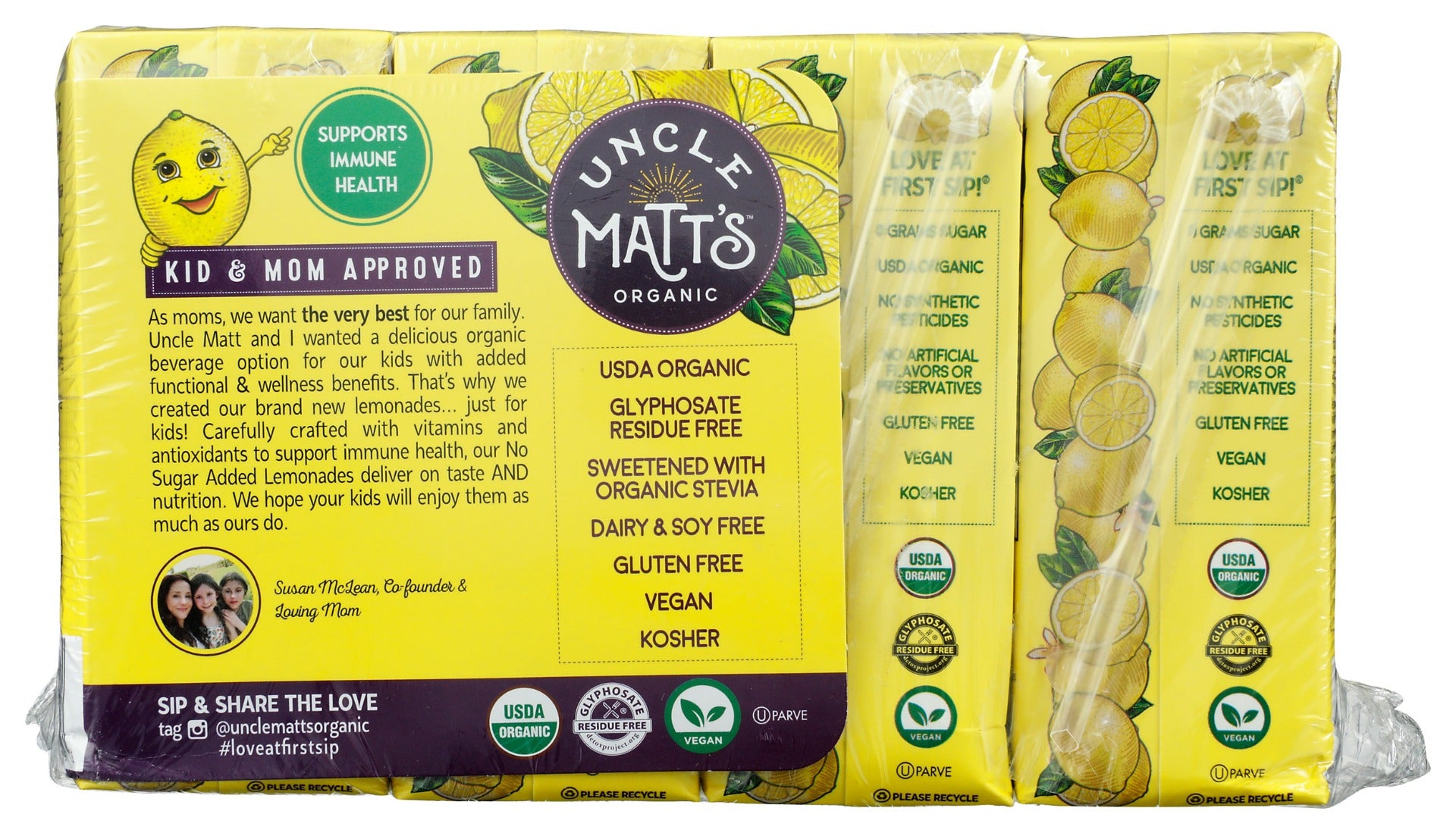 Uncle Matts Organic: No Sugar Added Lemonade Juice Boxes 8Pk, 54 Fo