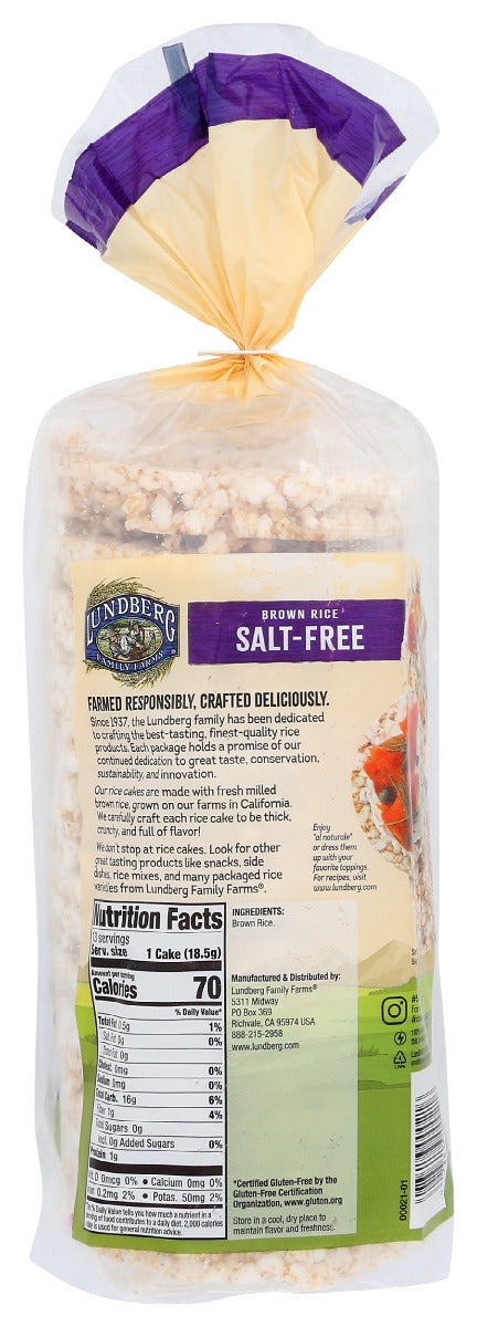 Lundberg: Rice Cake Sltfr Brwn Frmd Gf, 8.5 Oz