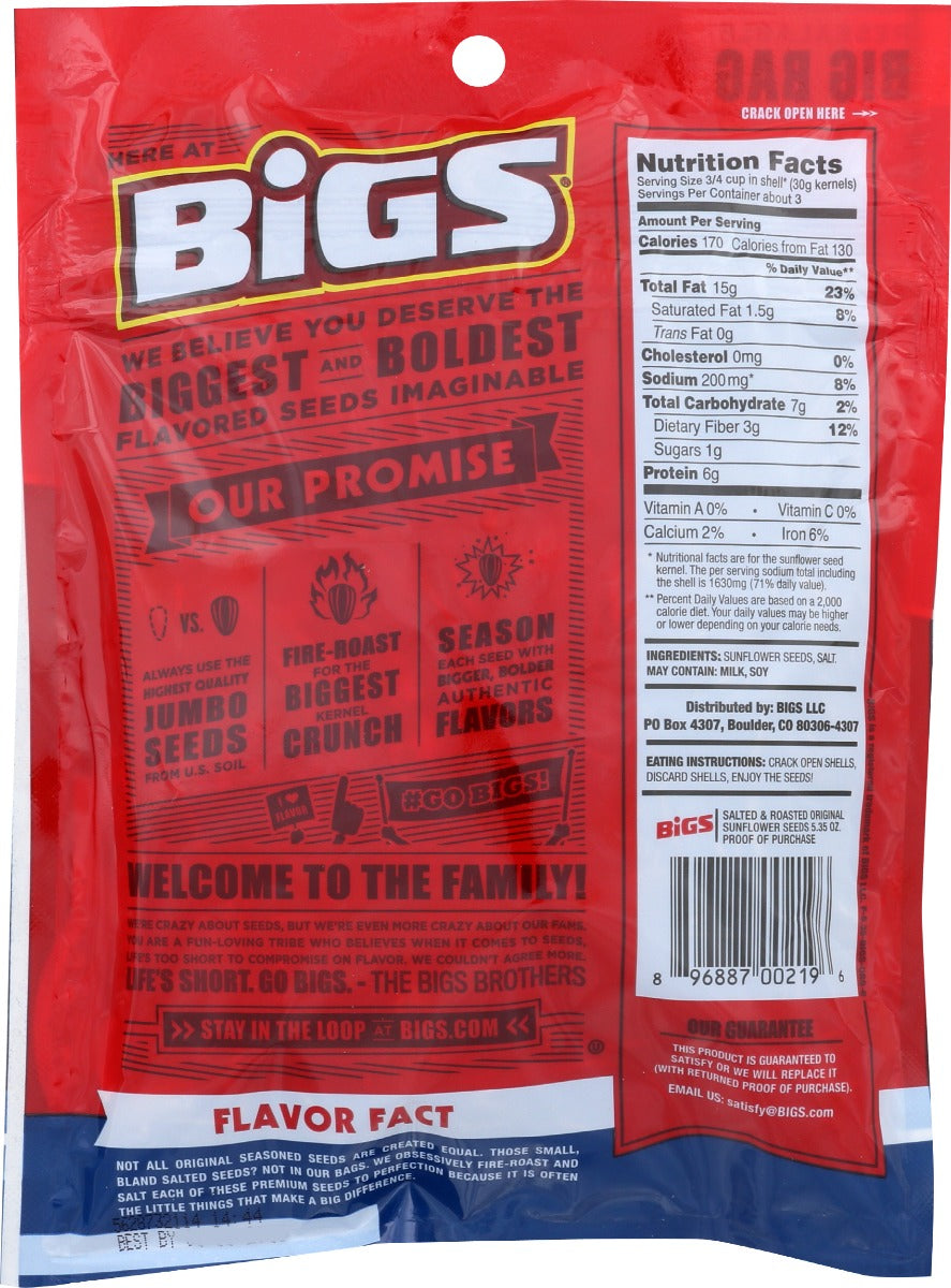 Bigs: Seed Snflwr Orgnl Salt&Rstd, 5.35 Oz