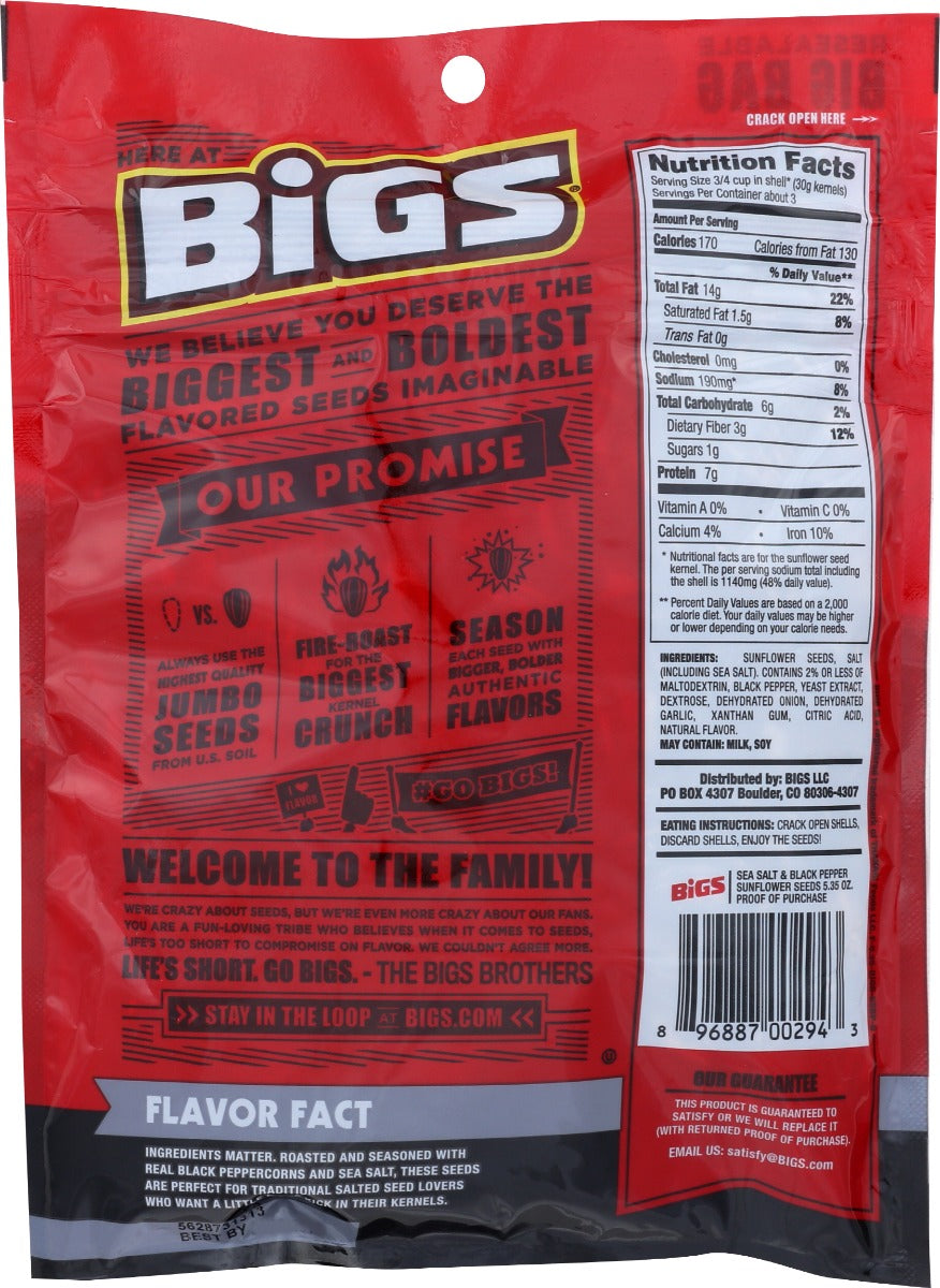 Bigs: Seed Snflwr Seaslt Blk Pp, 5.35 Oz