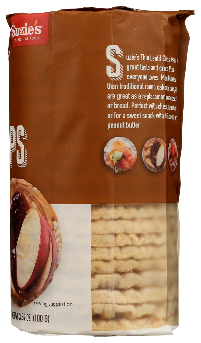 Suzies: Cakes Thin Lentil, 3.6 Oz