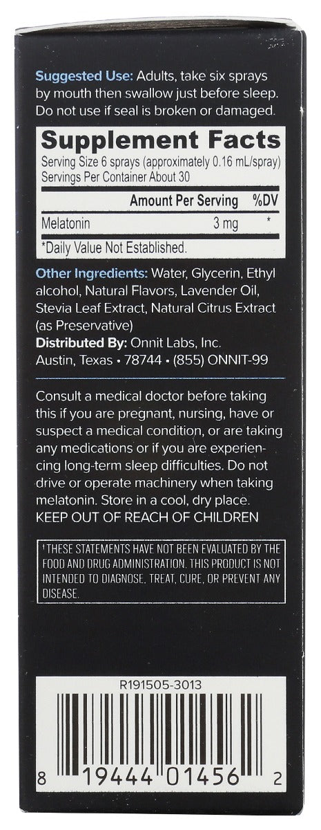 Onnit: Melatonin Spray Lavender, 1 Oz