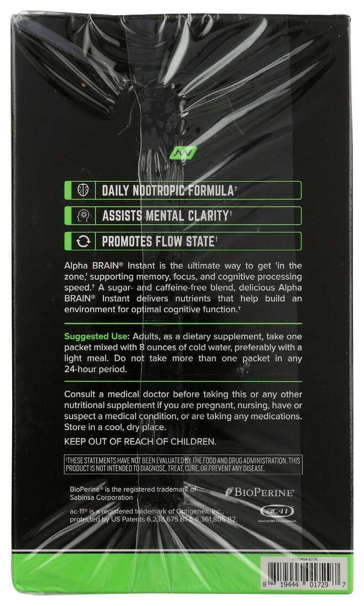 Onnit: Alpha Brain Pkt Ccnt Lime, 3.9 Oz