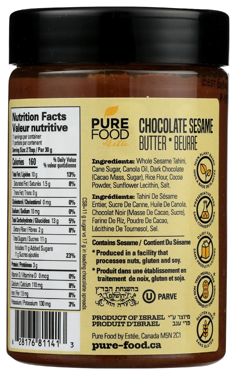 Pure Food By Estee: Butter Chocolate Sesame, 11.7 Oz