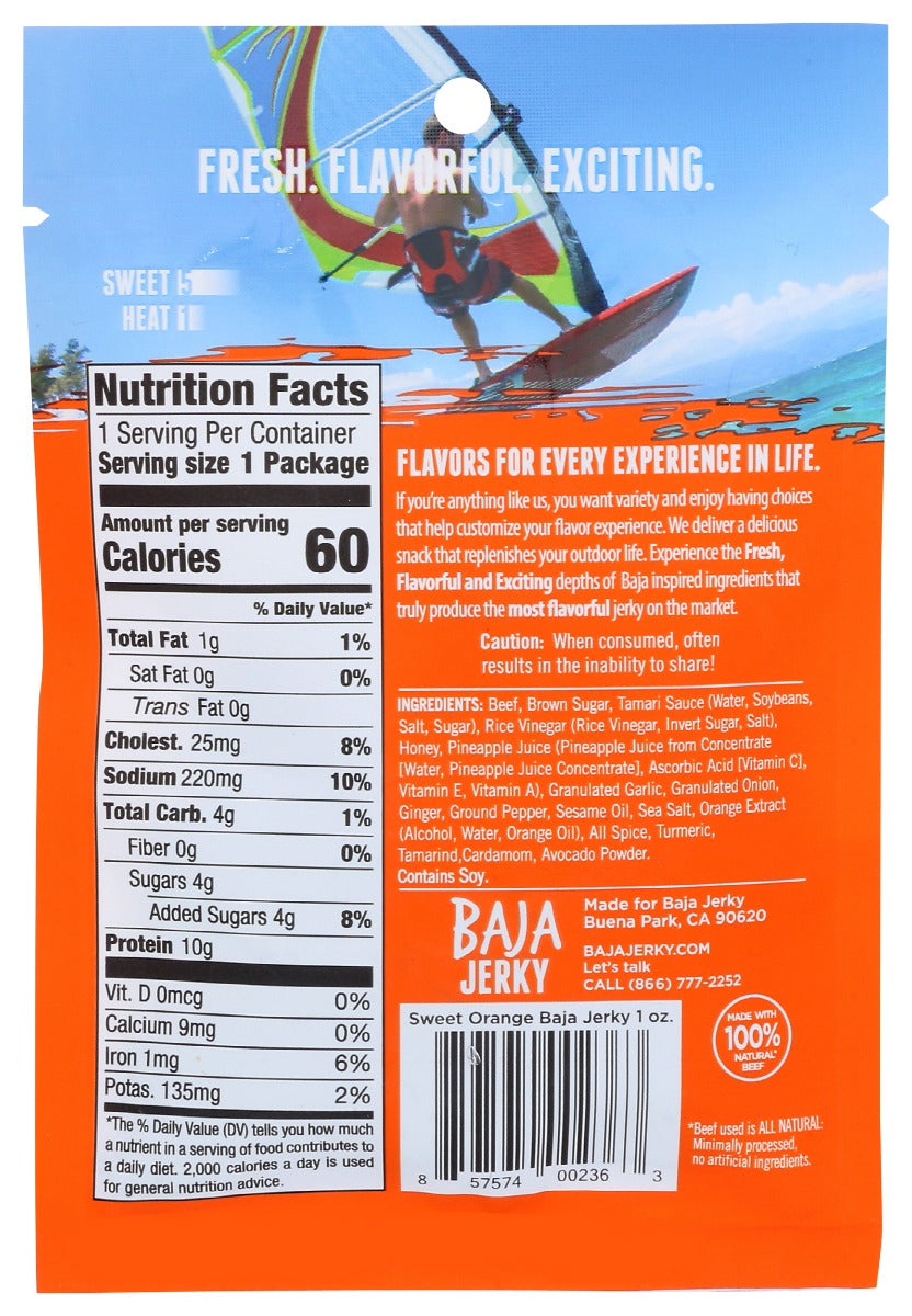 Baja Jerky: Jerky Sweet Orange, 1 Oz