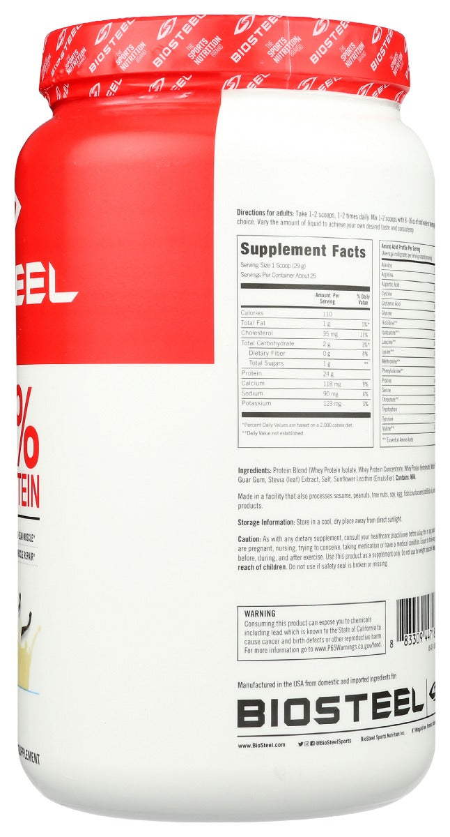 Biosteel: Whey Protein Pwdr Vanilla, 26.5 Oz