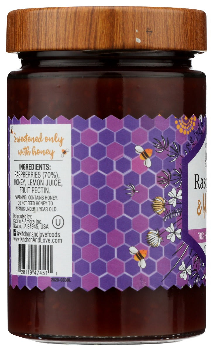 Kitchen And Love: Preserve Raspberry Honey, 12.3 Oz