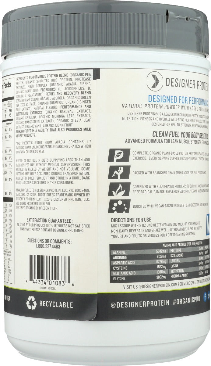 Designer Protein Whey: Pro30 Plant Van Org, 1.29 Lb