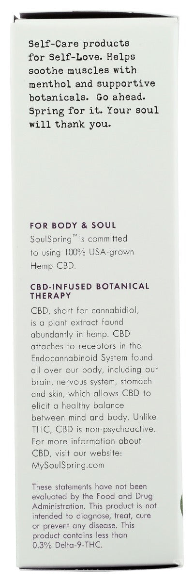 Soulspring: Roll On Mscl Rub Cbd500mg, 3 Oz