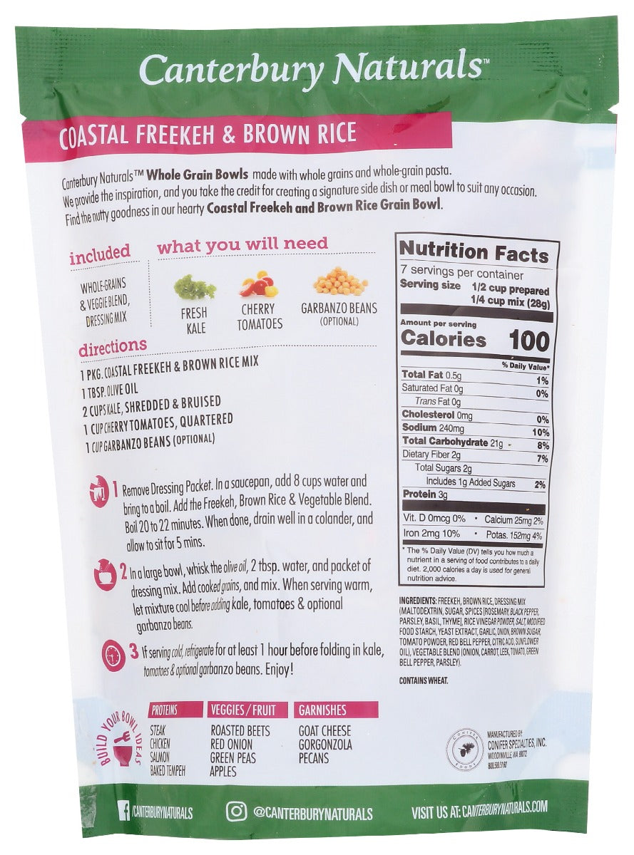 Canterbury Naturals: Rice Brwn Freekah Coastal, 7 Oz