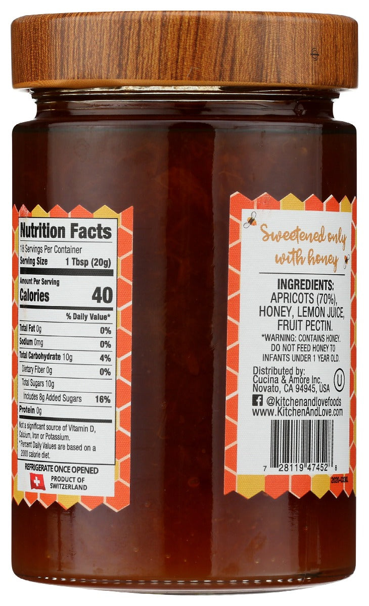 Kitchen And Love: Preserve Apricot Honey, 12.3 Oz