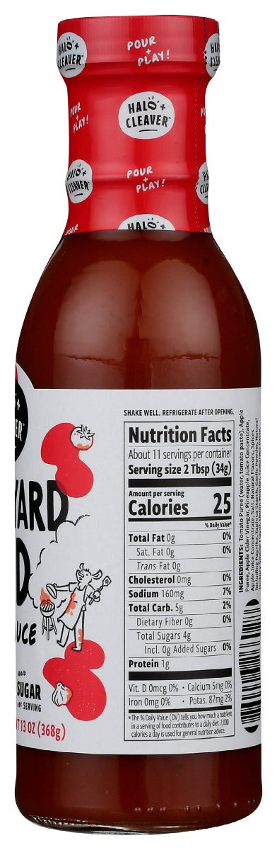 Halo And Cleaver: Sauce Bbq Backyard Red, 13 Oz