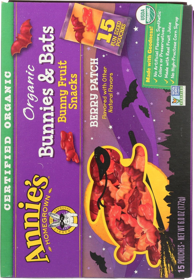 Annies Homegrown: Fruit Snack Hllween Berry, 6 Oz