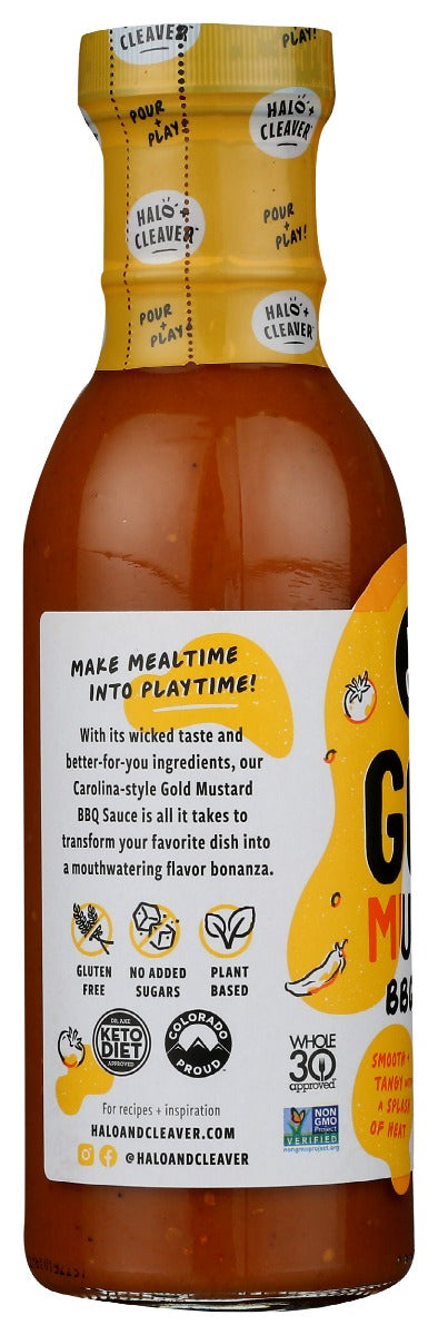 Halo And Cleaver: Sauce Bbq Gold Mustard, 13 Oz