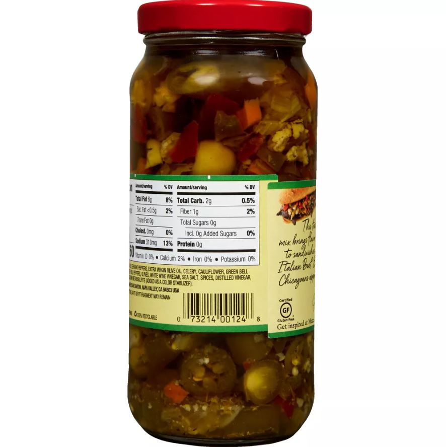 Mezzetta: Hot Chicago Style Giardiniera Sandwich Mix, 16 Oz