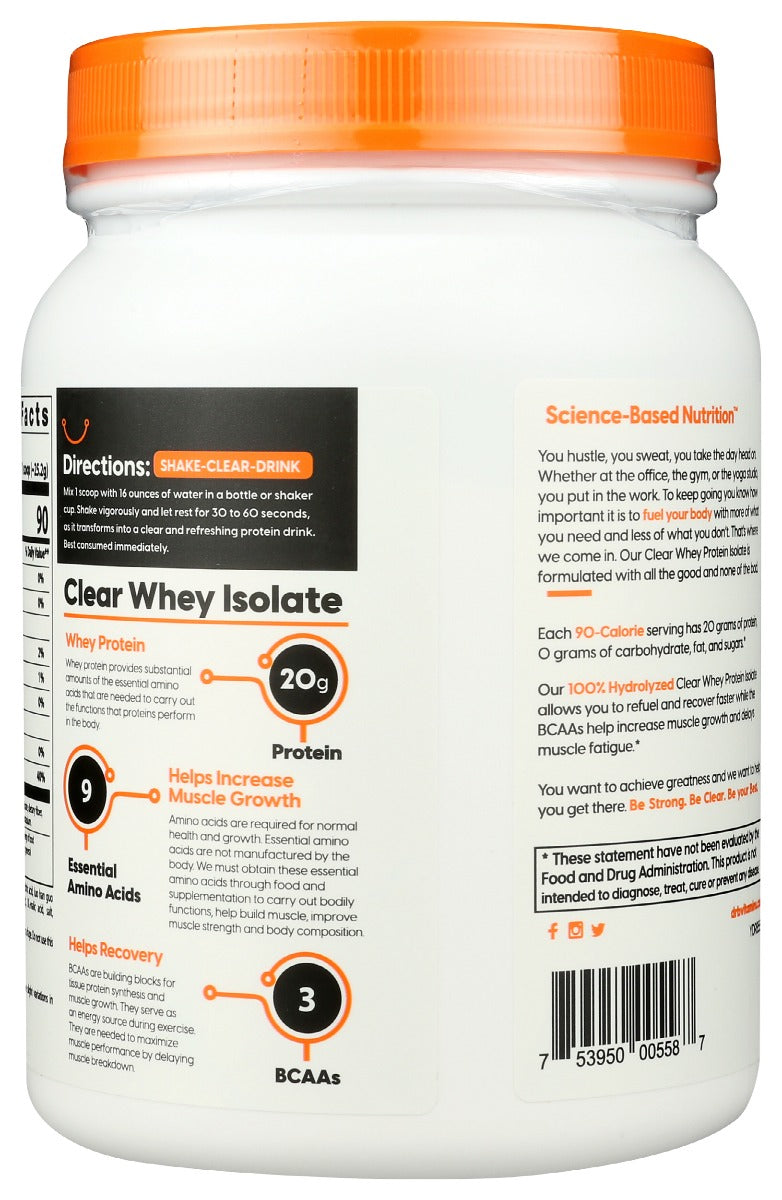 Doctors Best: Clear Whey Protein Isolate Peach Mango, 529.2 Gm