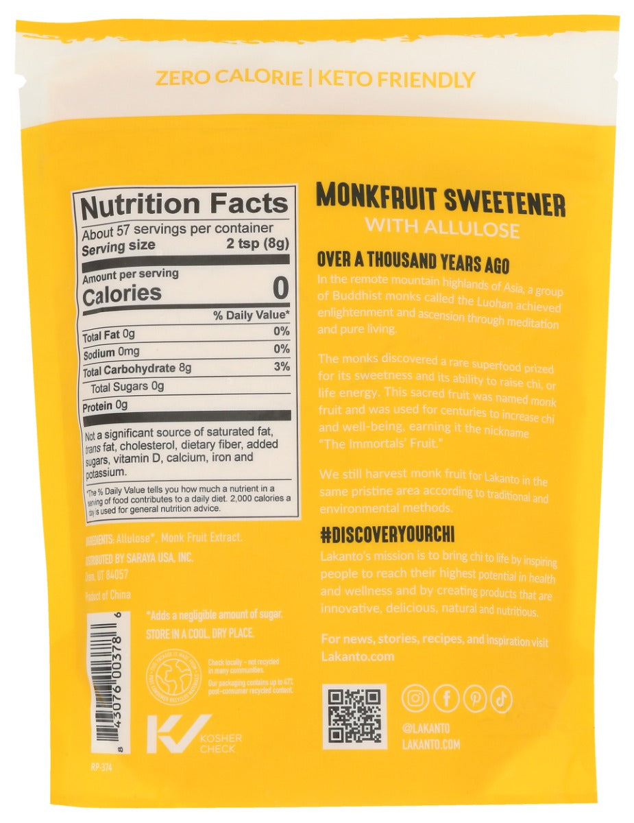 Lakanto: Golden Monkfruit Sweetener With Allulose, 16 Oz