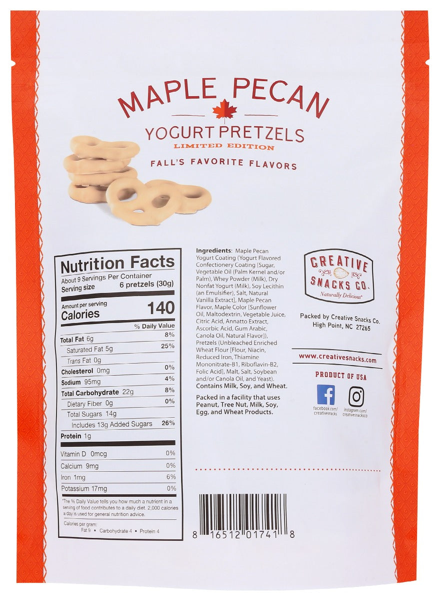 Creative Snacks: Maple Pecan Yogurt Pretzels, 9 Oz