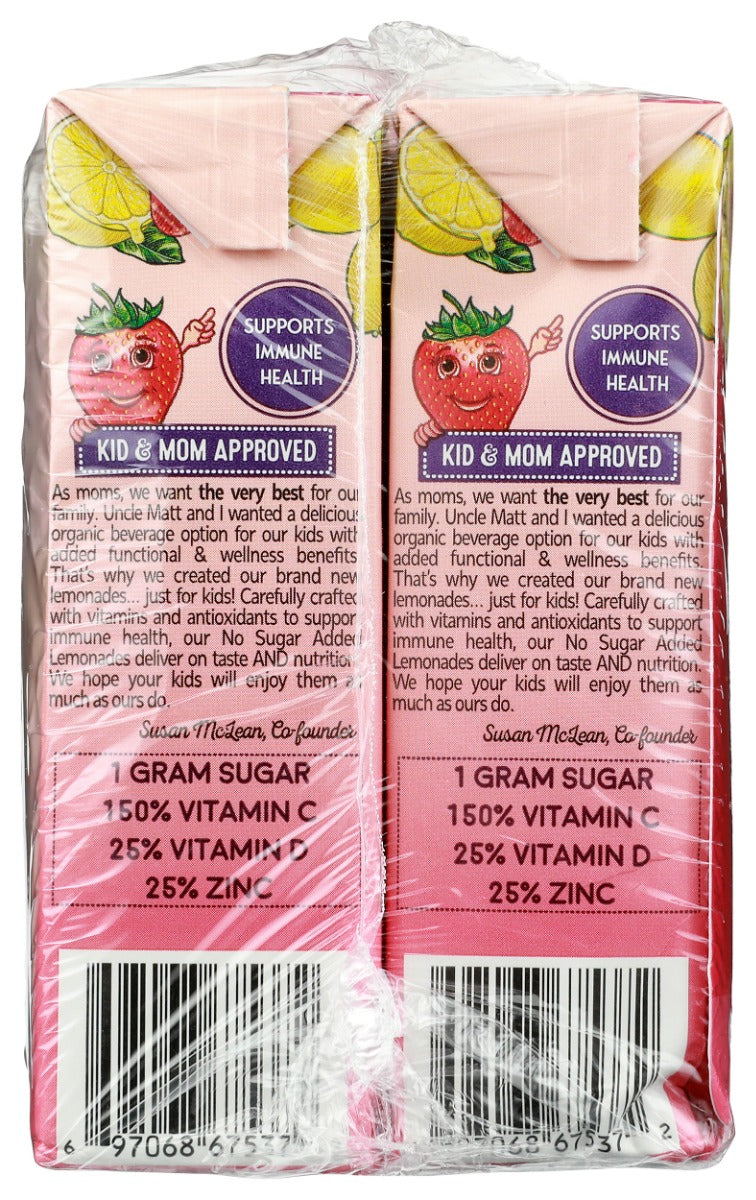 Uncle Matts Organic: No Sugar Added Strawberry Lemonade Juice Boxes 8Pk, 54 Fo