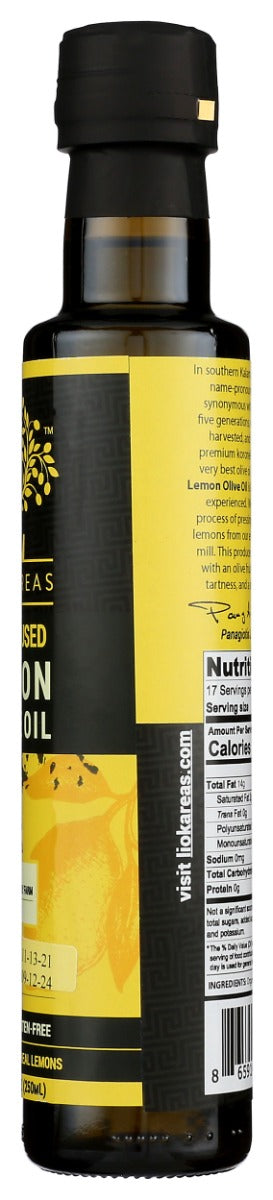 Liokareas: Cold Fused Lemon Greek Olive Oil, 8.45 Oz