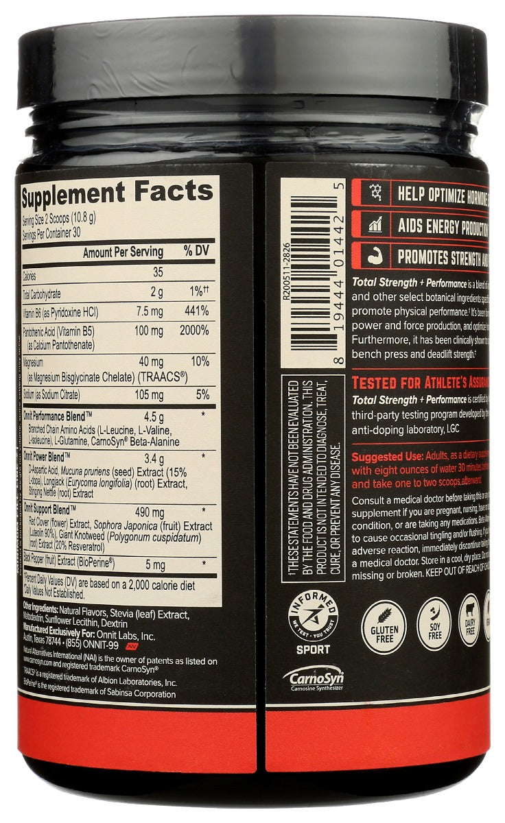 Onnit: Total Strength Performance Strawberry Lemonade, 11 Oz