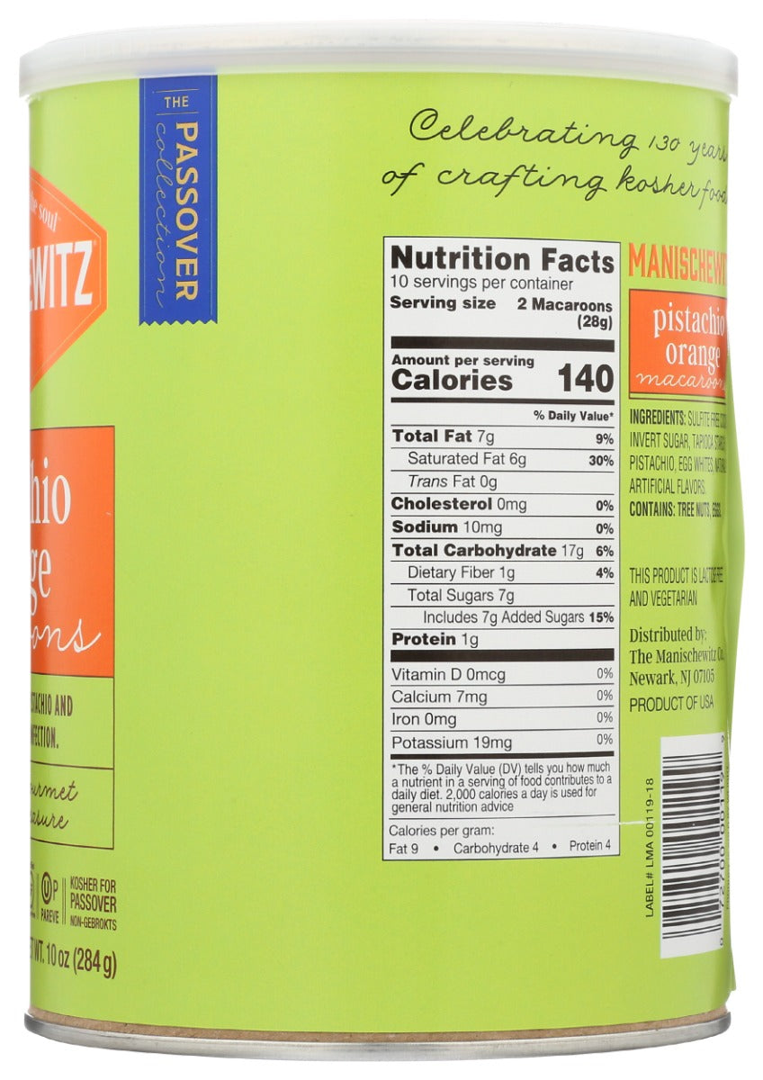 Manischewitz: Pistachio Orange Macaroons, 10 Oz