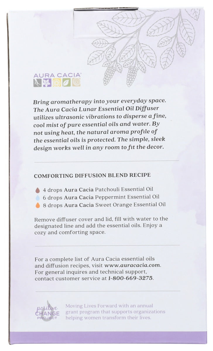 Aura Cacia: Lunar Ultrasonic Essential Oil Diffuser, 1 Ea