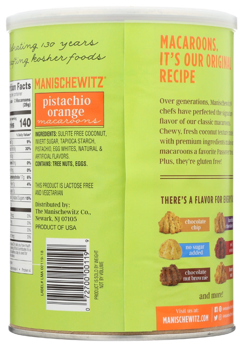 Manischewitz: Pistachio Orange Macaroons, 10 Oz