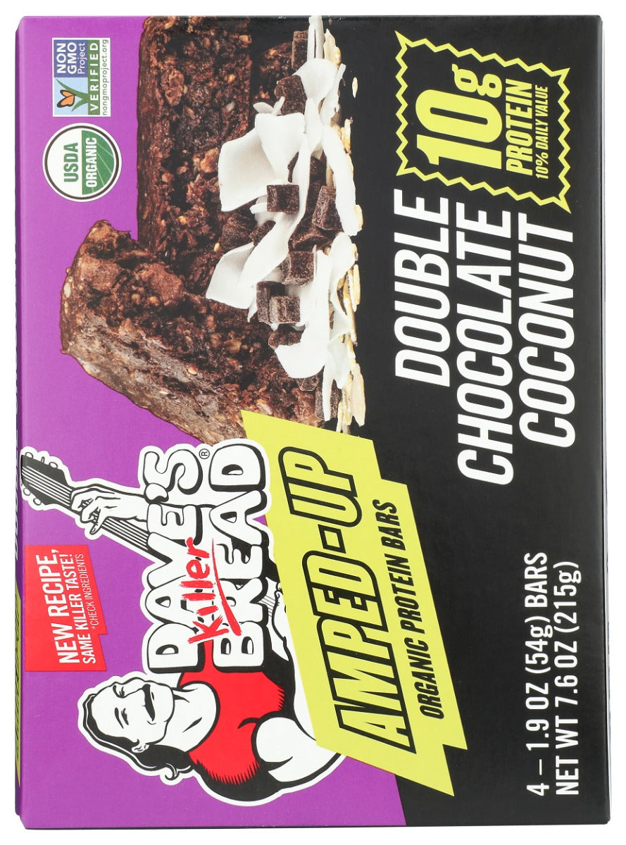 Daves Killer Bread: Amped Up Double Chocolate Coconut Organic Protein Bars, 7.6 Oz