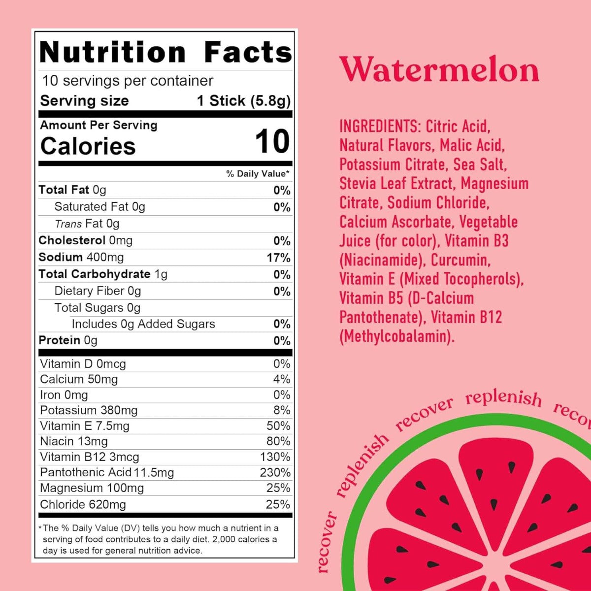 Pirq: Watermelon Hydration Drink Mix, 10 Pk