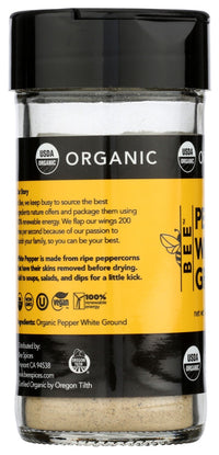 Beespices: Organic Pepper White Ground, 1.7 Oz