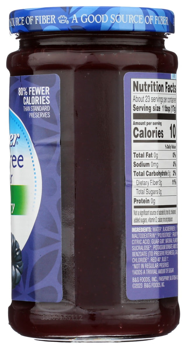 Polaner: Sugar Free Seedless Blackberry Preserves With Fiber, 13.5 Oz