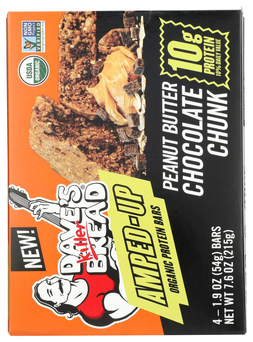 Daves Killer Bread: Amped Up Peanut Butter Chocolate Chunk Organic Protein Bars, 7.6 Oz