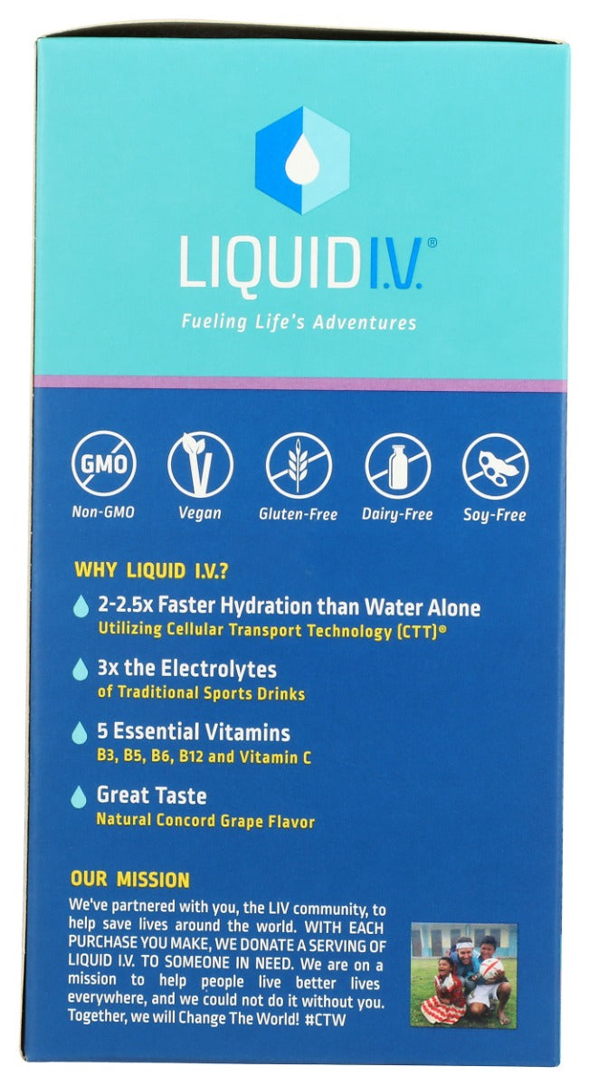 Liquid Iv: Hydration Multiplier Concord Grape 10Ct Box, 5.64 Oz